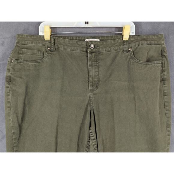 Coldwater Creek Natural Fit Capri Denim Jeans Womens 24 Green Straight High Rise - Picture 2 of 13